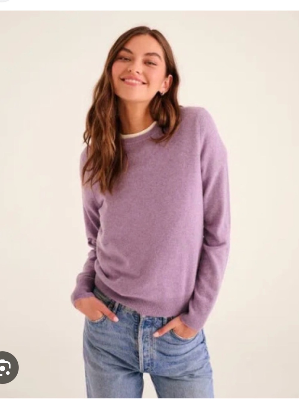 Naadam Lavender cashmere Crewneck Women's Sweater